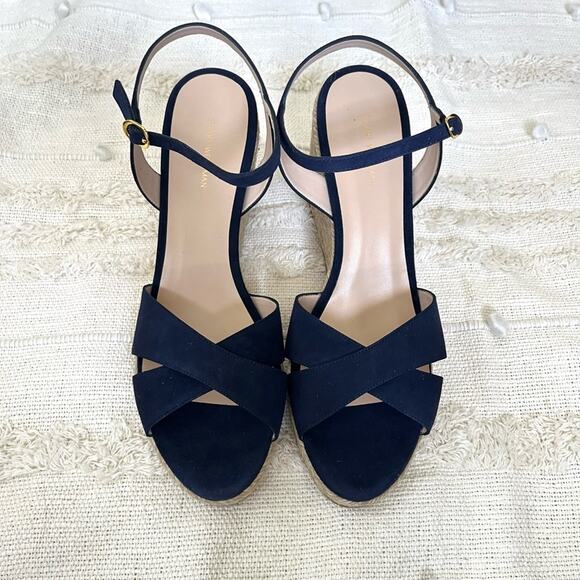 NWT Stuart Weitzman Rosemarie Leather Platform Espadrille Wedge Sandals sz 11.5 - Picture 3 of 10
